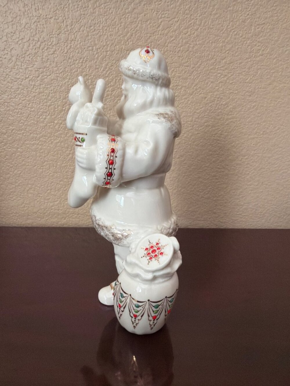 Lenox China Jewels Twas the Night Santa Claus Stocking Porcelain Figurine 8.5" - Picture 2 of 11